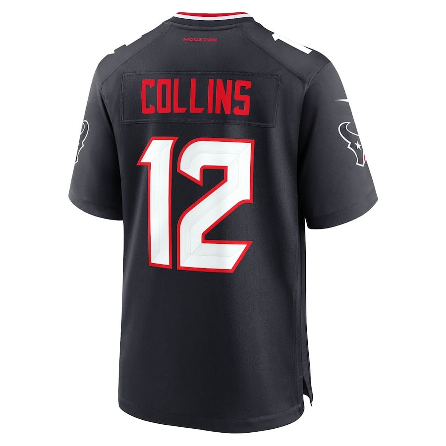 Nico Collins 12 Houston Texans Game Navy NFL Jersey Men's