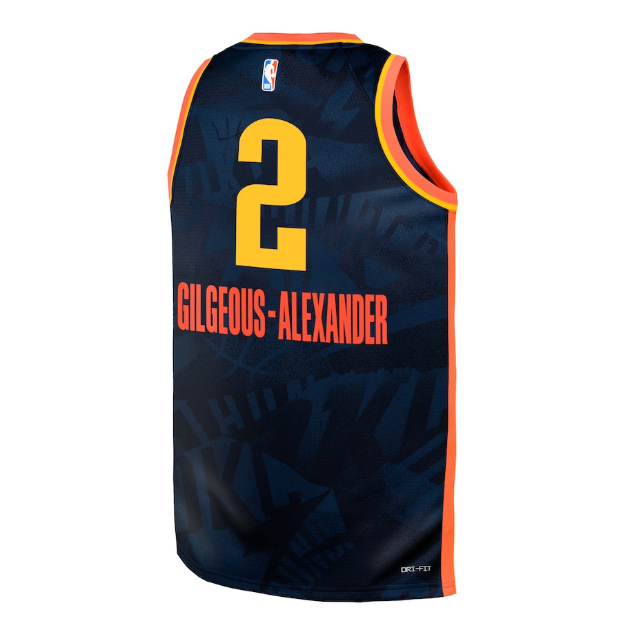 Shai Gilgeous-Alexander 2 Oklahoma City Thunder 2023/24 City Edition Swingma Navy NBA Jersey Youth