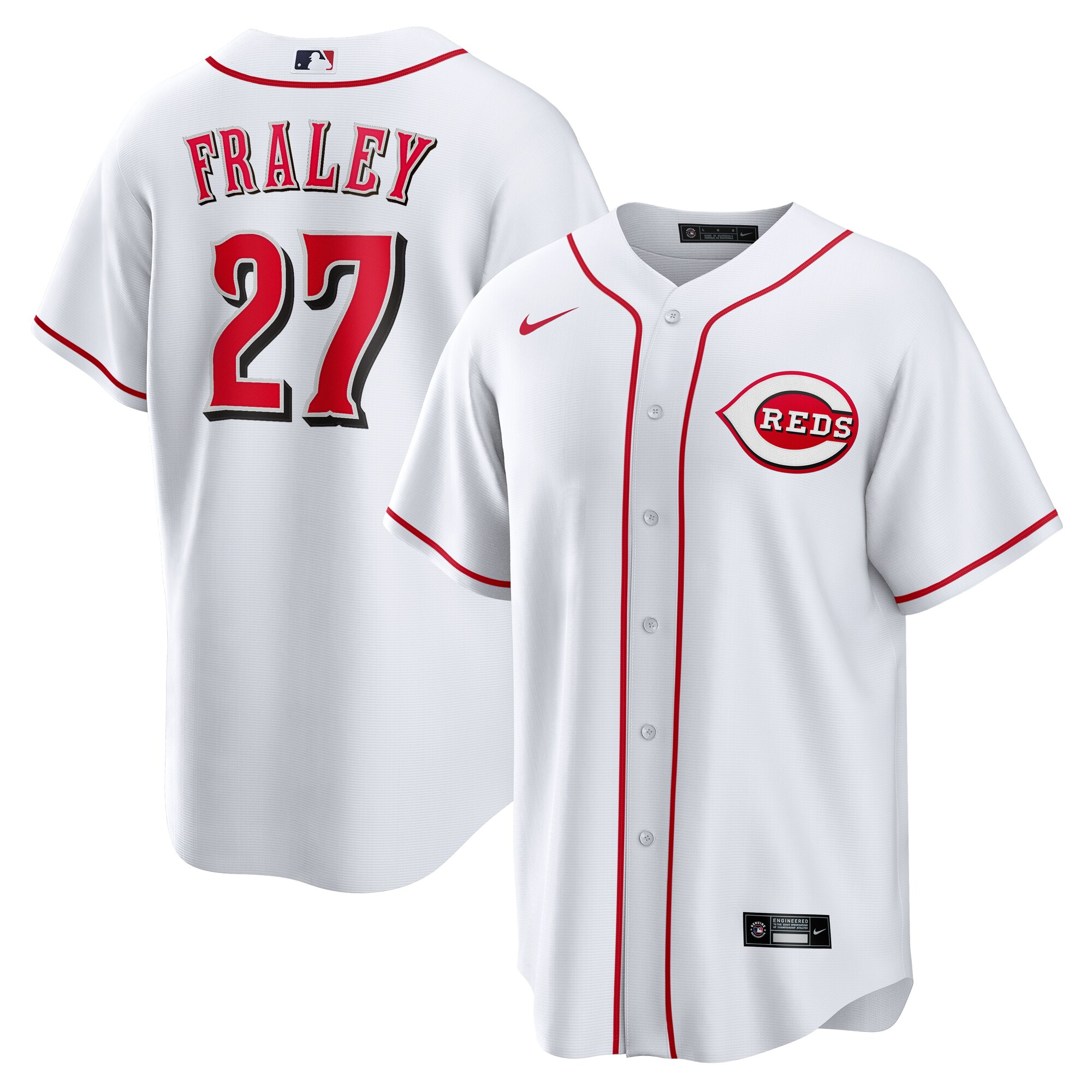 Cincinnati Reds Jake Fraley White Home MLB Jersey Men's