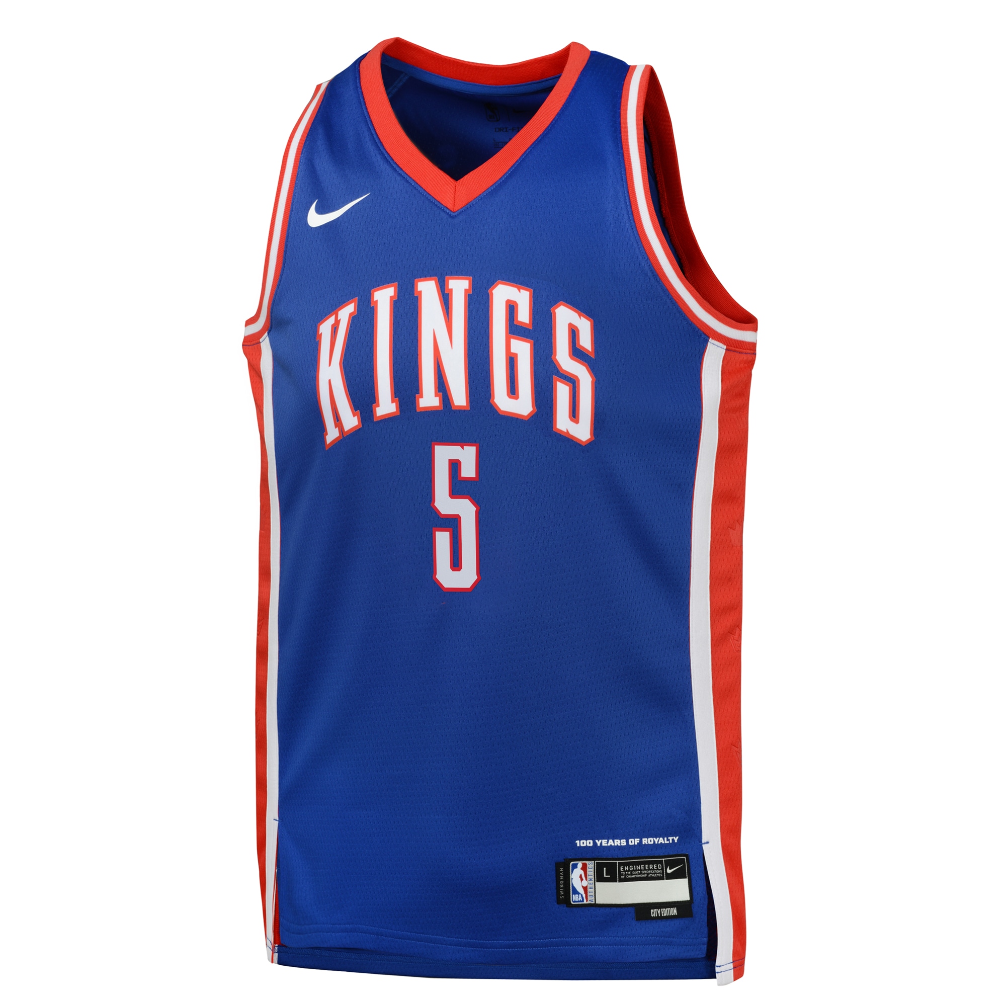Camiseta City Edition Swingman Sacramento Kings 2024 Azul De'Aaron Fox Juvenil NBA Jersey Men's