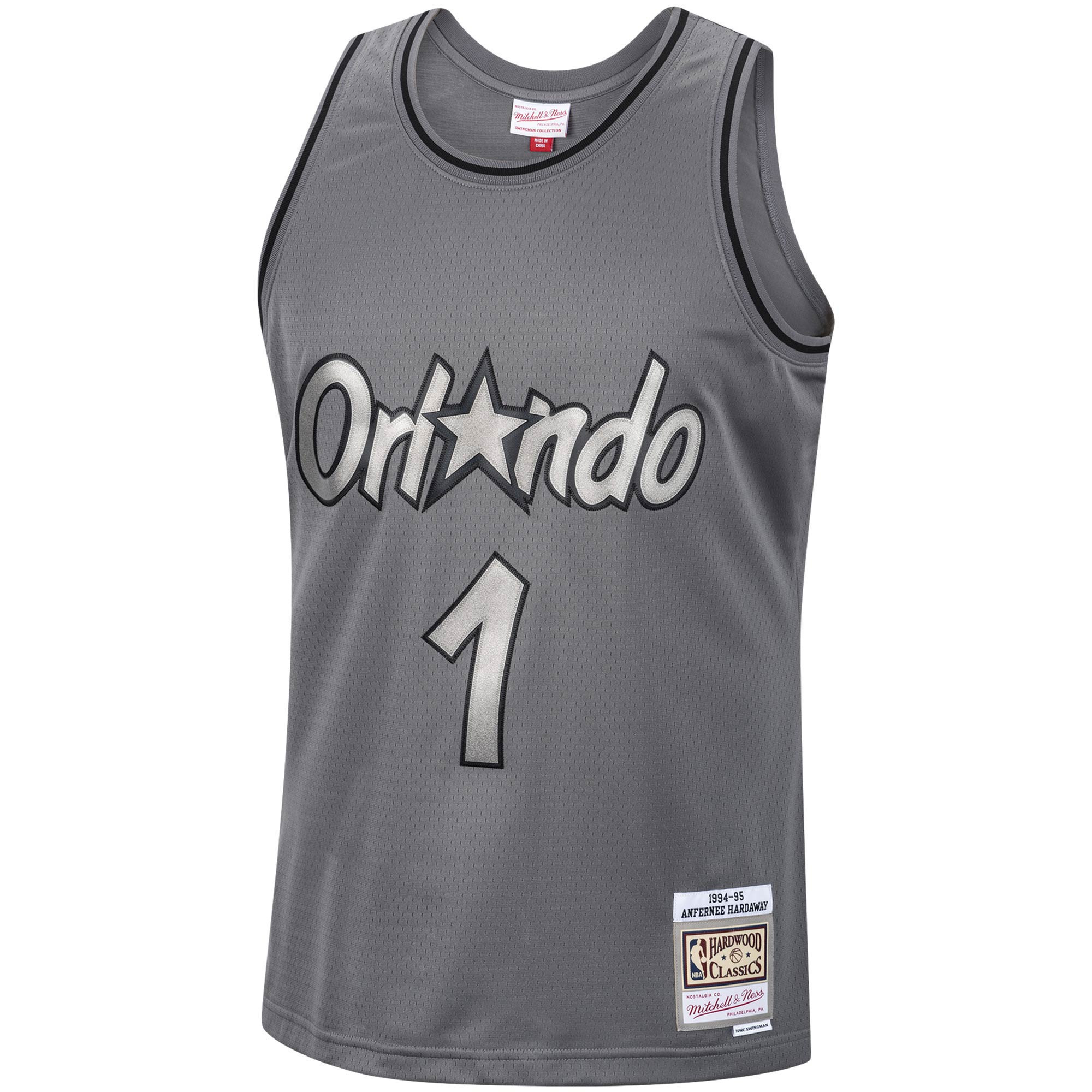 Penny Hardaway Orlando Magicc Mitchell Ness Hardwood Classics Retired Player 1994/95 Metal Works Swingman ??Charcoal NBA Jersey Men's