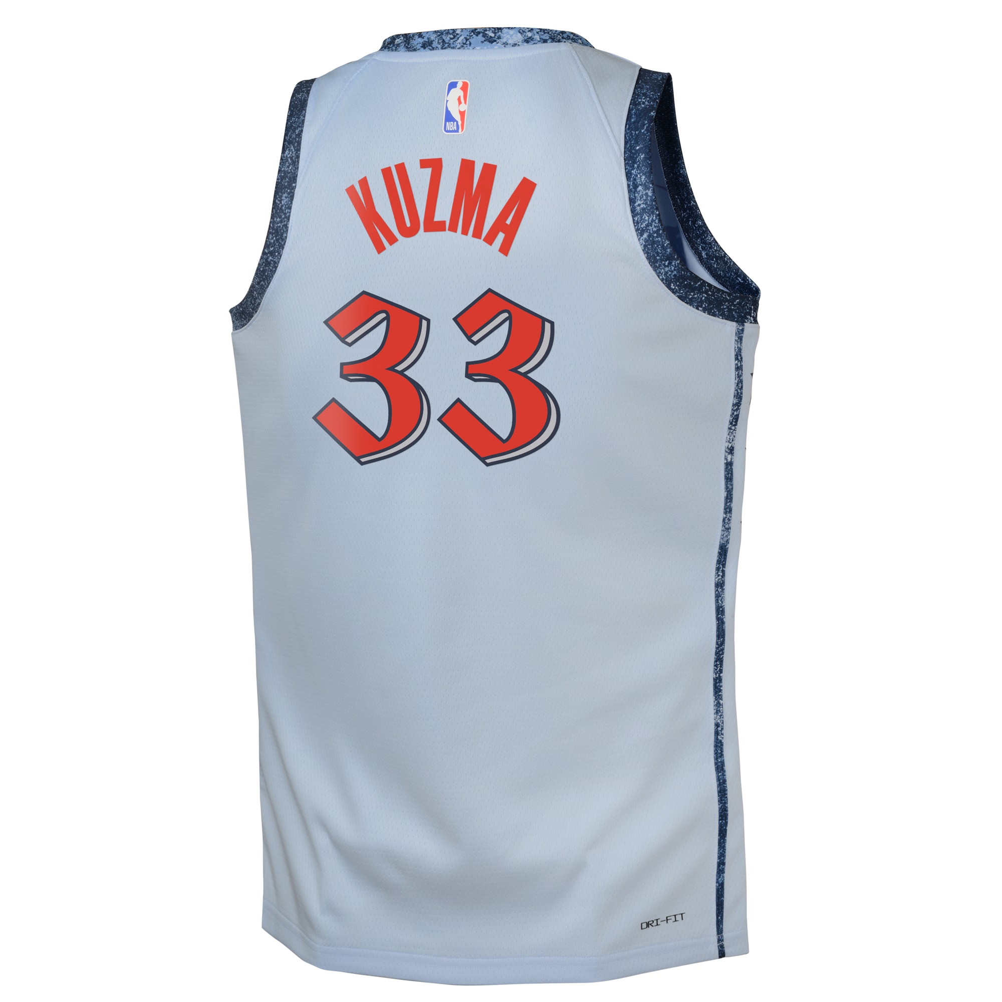Camiseta City Edition Swingman de los Washington Wizards 2024 Azul Kyle Kuzma Juvenil NBA Jersey Men's