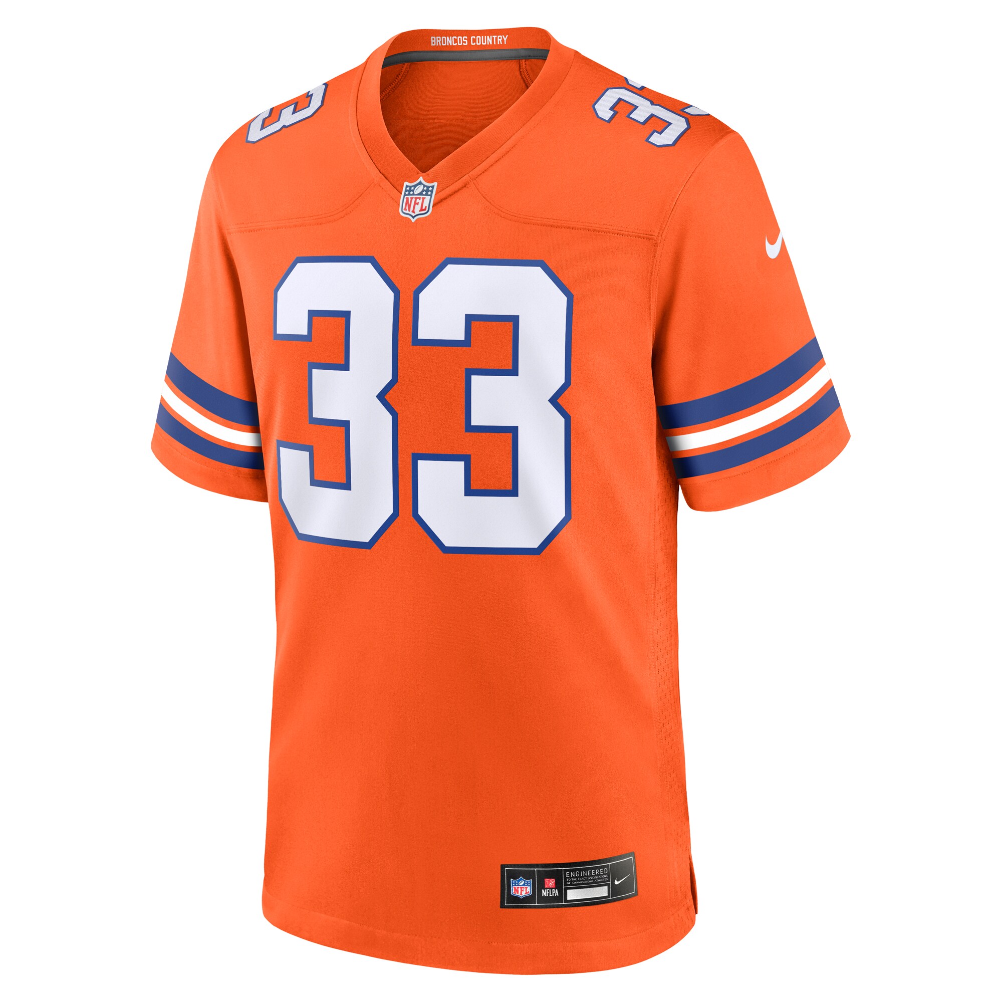 Denver Broncos Javonte Williams Orange Mile High Collection 1977 Throwback Player Game NFL Jersey Men's