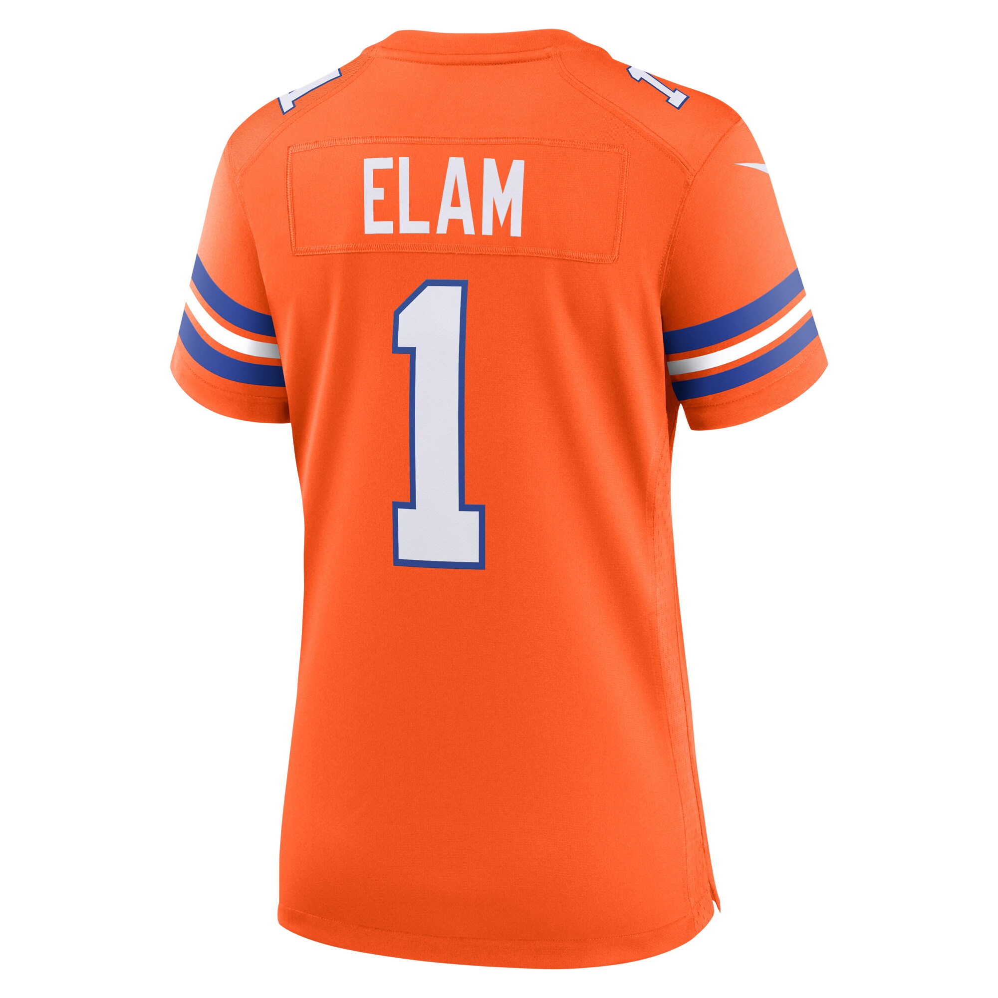 Denver Broncos Jason Elam Orange Mile High Collection 1977 Throwback Retired Player Game NFL Jersey Women's
