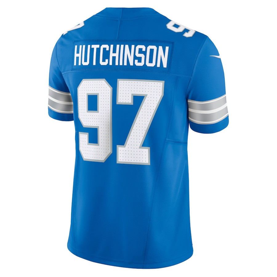 Aidan Hutchinson 97 Detroit Lions Vapor F.U.S.E. Limited Blue NFL Jersey Men's