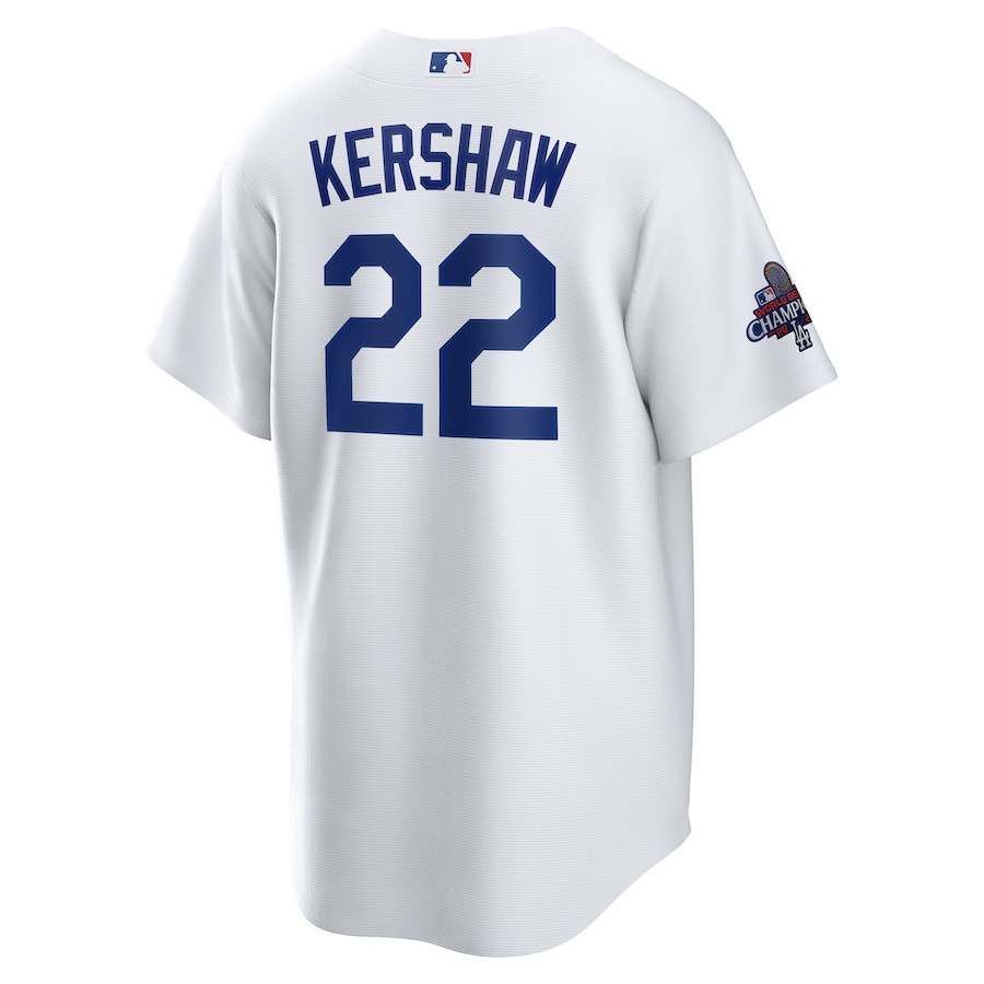 Clayton Kershaw 22 Los Angeles Dodgers 2024 World Series Champions Home Player White MLB Jersey Men's