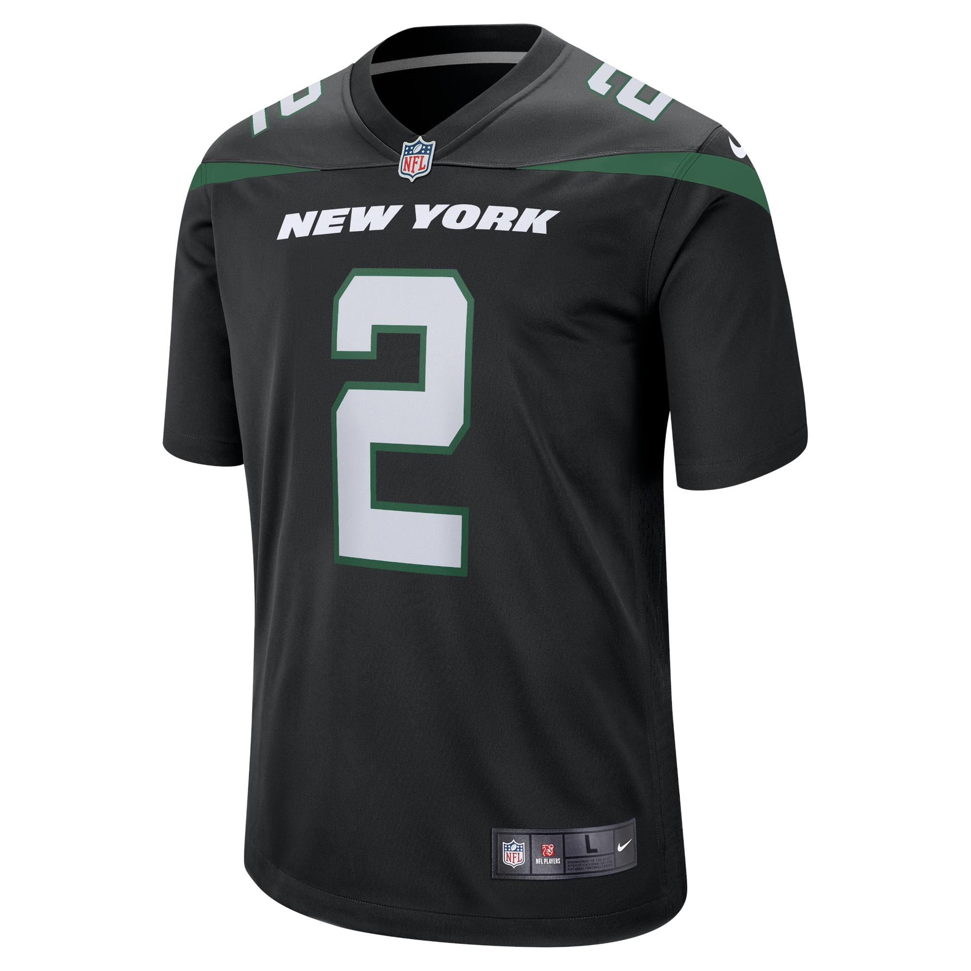 New York Jets Zach Wilson Black Game NFL Jersey Youth