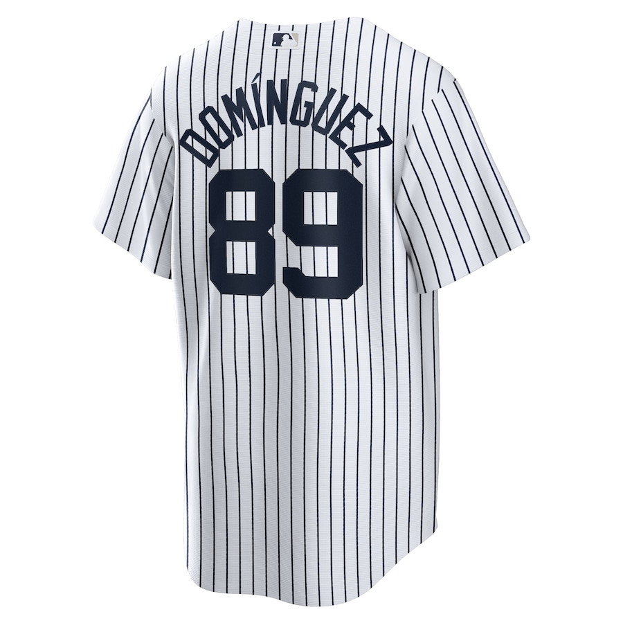 Jasson Dominguez 89 New York Yankees Home White MLB Jersey Men's
