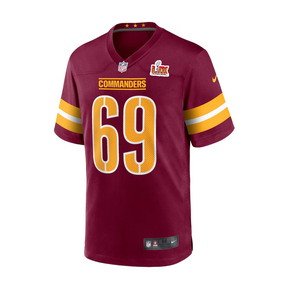 Tyler Ott #69 Washington Commanders Super Bowl LIX Burgundy NFL Jersey Youth