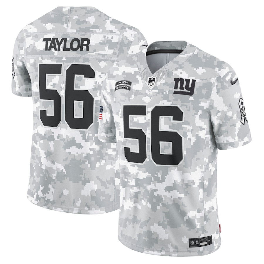 Lawrence Taylor 56 New York Giants 2024 Salute to Service Retired Player Limited Arctic Camo NFL Jersey Men's