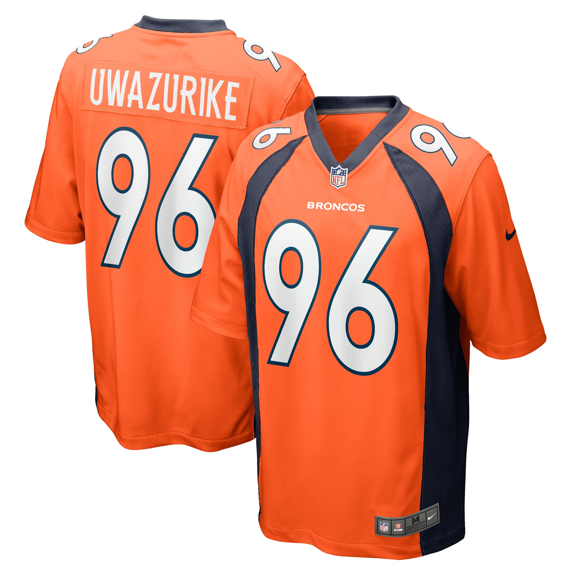 Denver Broncos Eyioma Uwazurike Orange Game Player NFL Jersey Men's