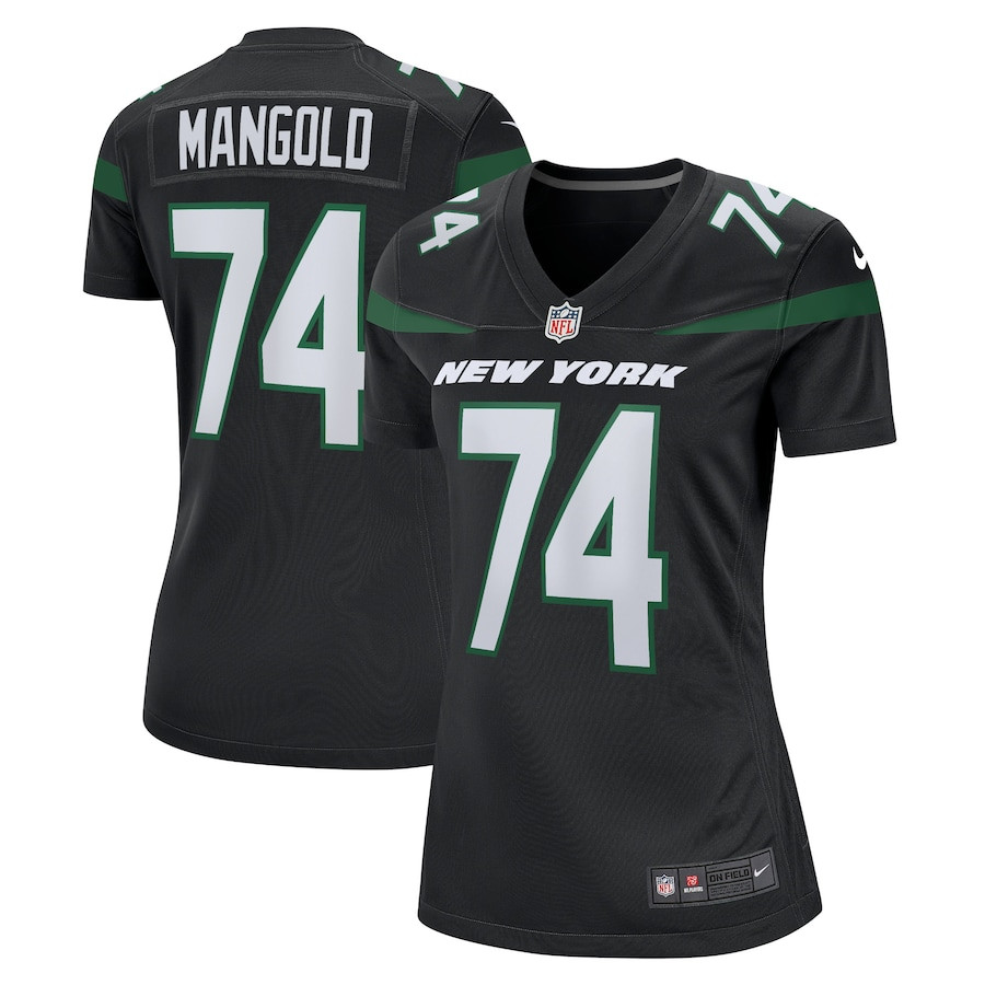 Nick Mangold 74 New York Jets Retired Black NFL Jersey Women's