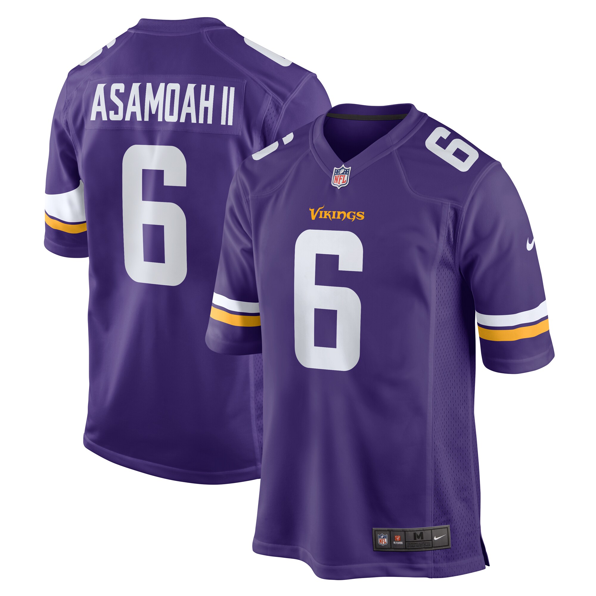 Minnesota Vikings Brian Asamoah II Purple Game NFL Jersey Men's