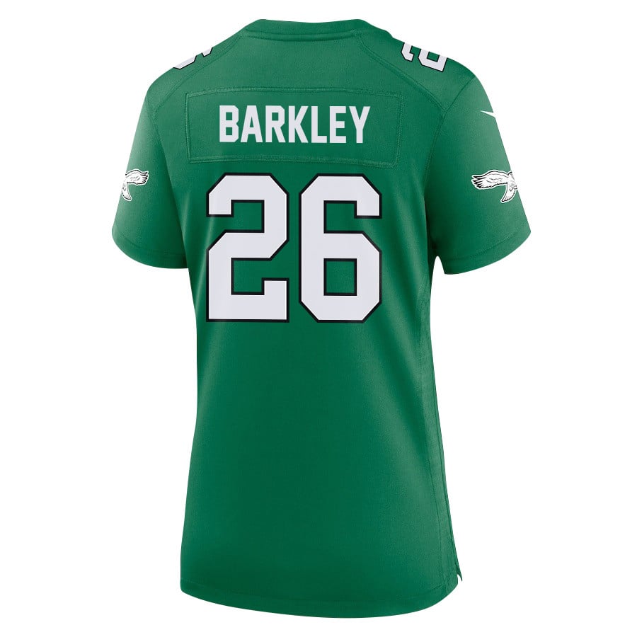Saquon Barkley 26 Philadelphia Eagles Alternate Game Kelly Green NFL Jersey Women's