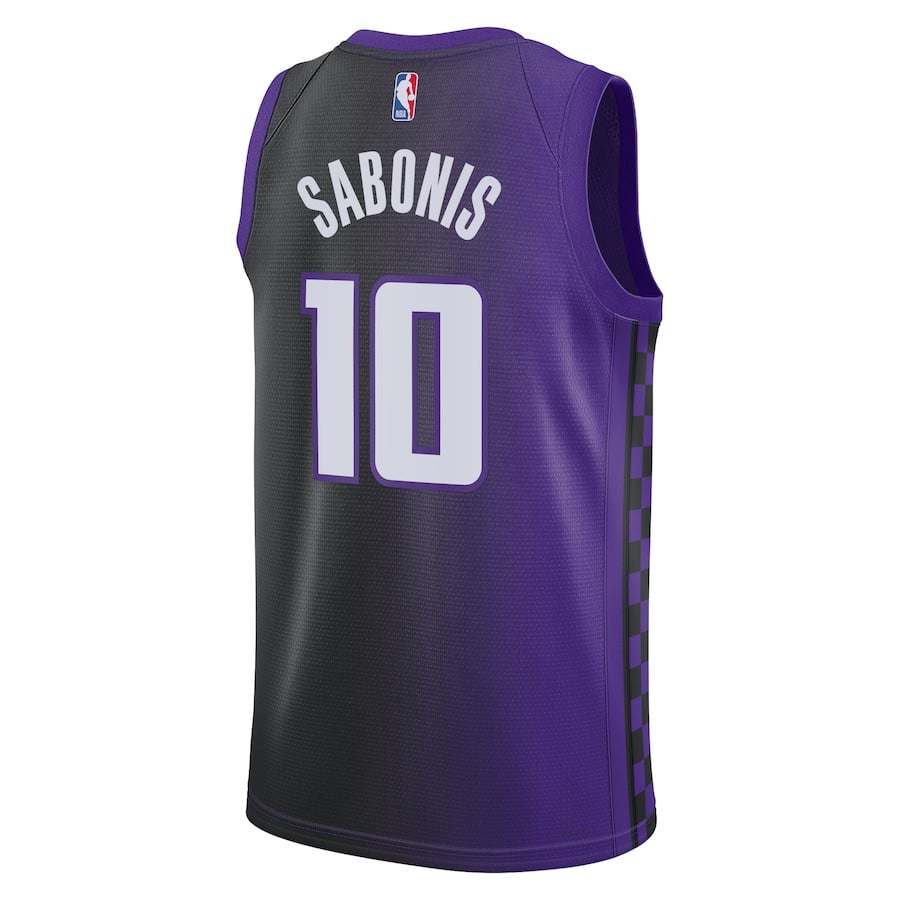 Domantas Sabonis 10 Sacramento Kings Unisex Swingman Statement Edition Purple/Black NBA Jersey Unisex