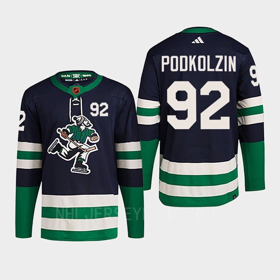 Vasily Podkolzin 92 Reverse Retro 2.0 2022 Vancouver Canucks Navy Primegreen NHL Jersey Men's