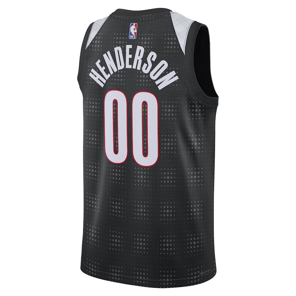 Scoot Henderson 00 Portland Trail Blazers Unisex 2024/25 Swingman Player City Edition Black NBA Jersey Unisex