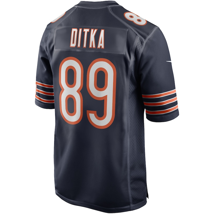 Mike Ditka 89 Chicago Bears Game Retired Navy NFL Jersey Men's
