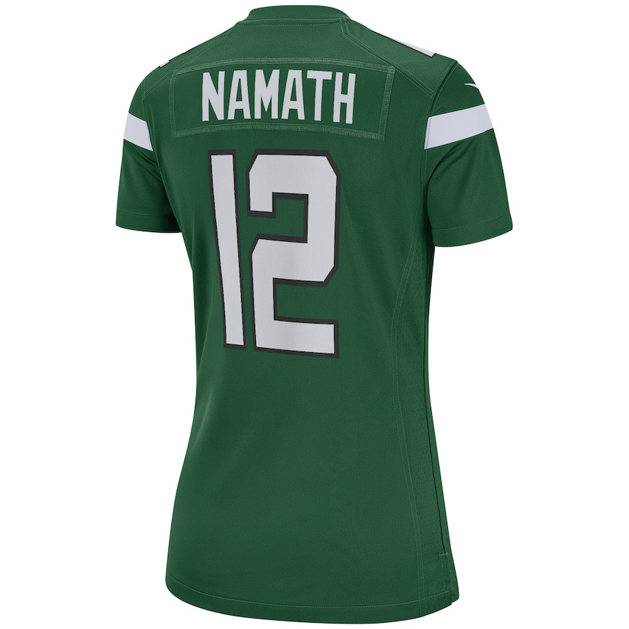 Joe Namath 12 New York Jets Game Retired Gotham Green NFL Jersey Women's
