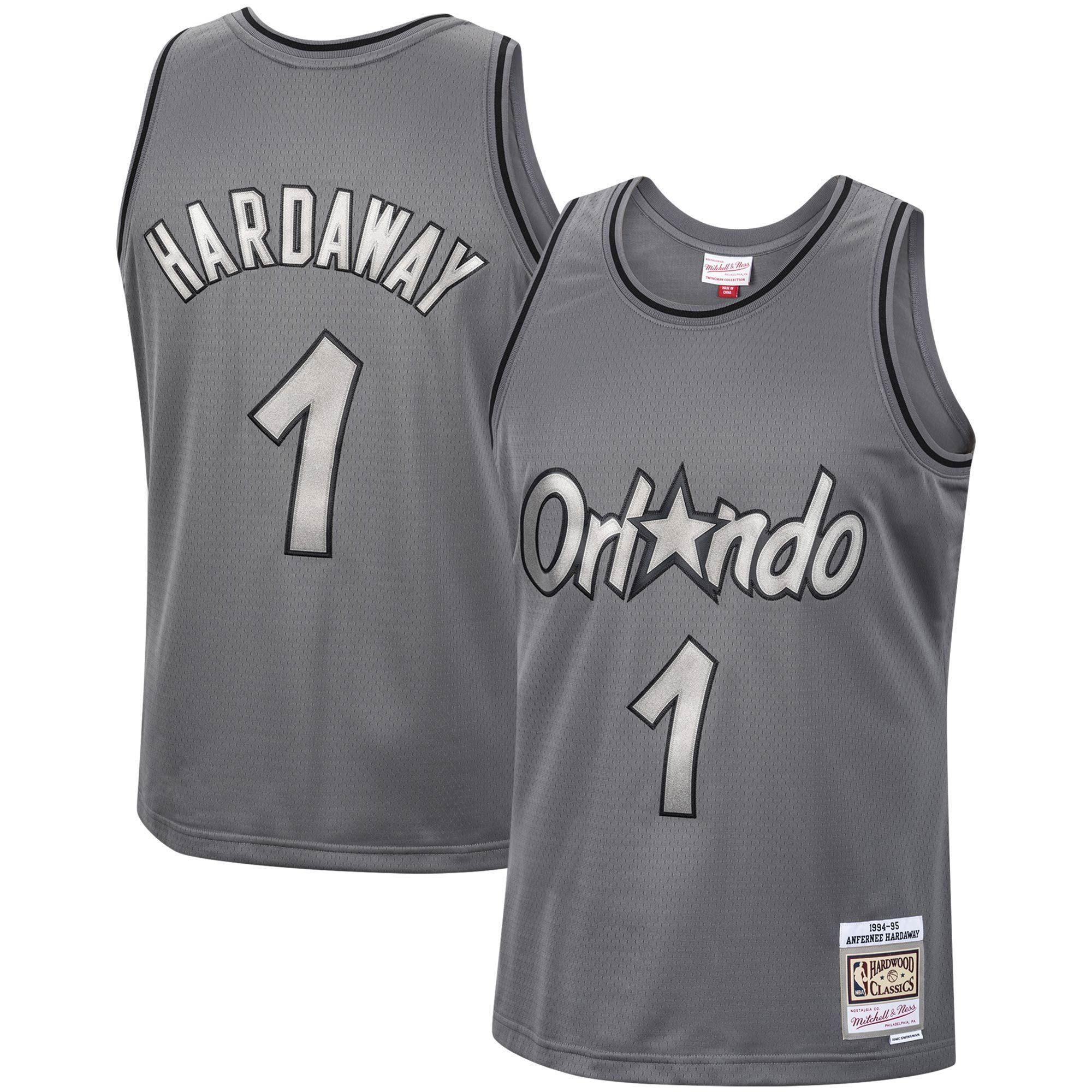 Penny Hardaway Orlando Magicc Mitchell Ness Hardwood Classics Retired Player 1994/95 Metal Works Swingman ??Charcoal NBA Jersey Men's