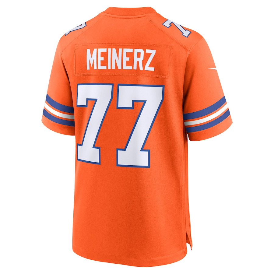 Quinn Meinerz 77 Denver Broncos Mile High Collection 1977 Throwback Player Game Orange NFL Jersey Men's
