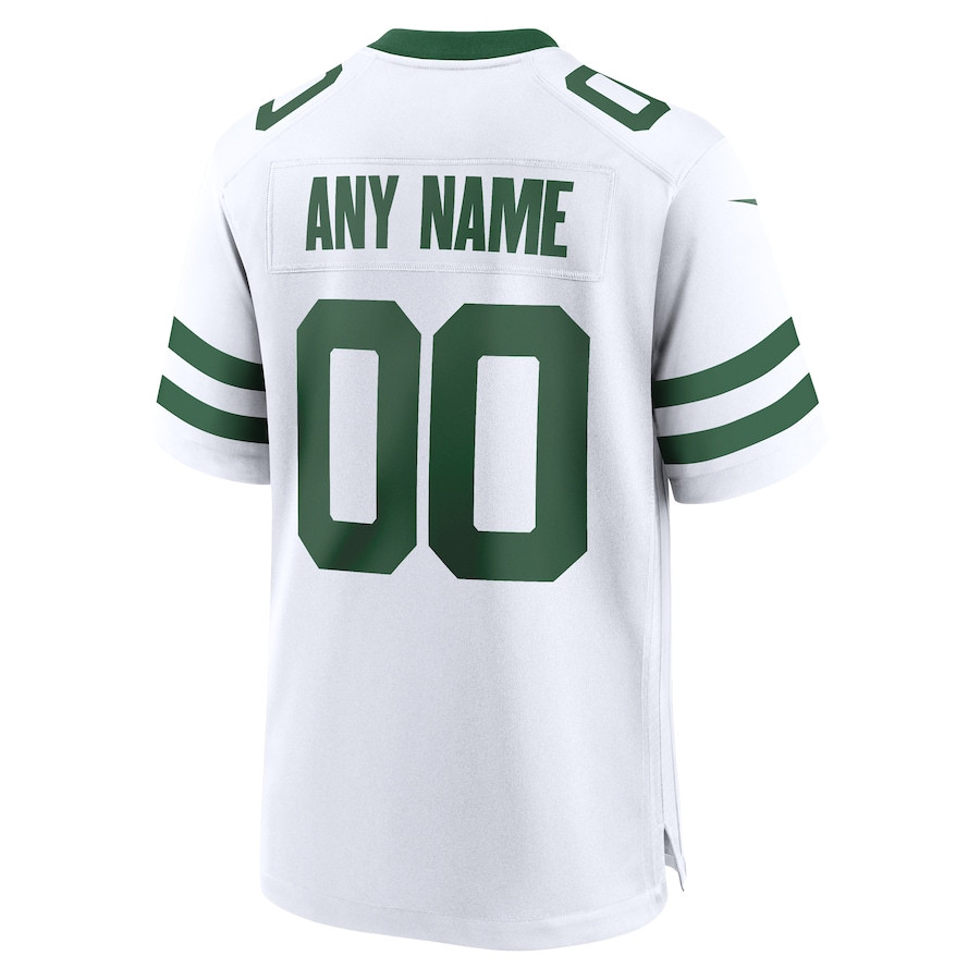New York Jets Custom Game Legacy White NFL Jersey Men's
