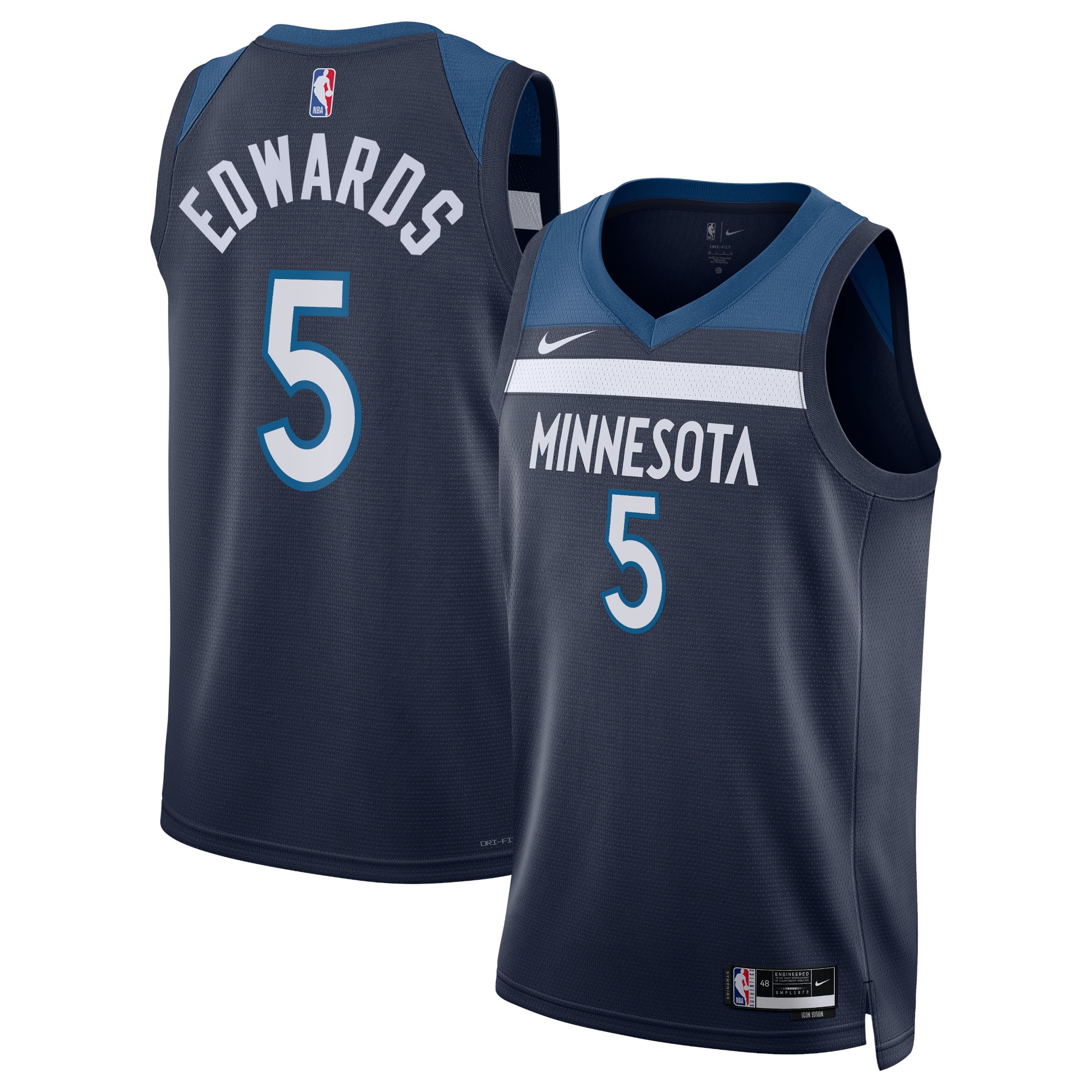 Minnesota Timberwolves Icon Edition Swingman Navy Anthony Edward Unisex NBA Jersey Unisex