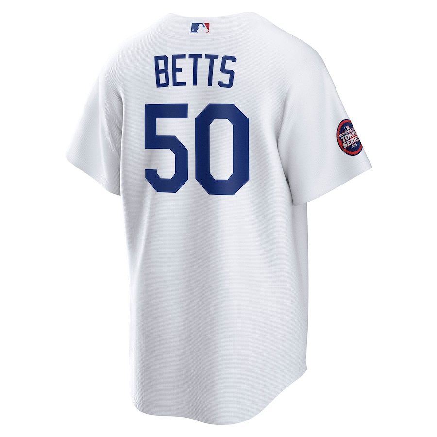 Mookie Betts 50 Los Angeles Dodgers 2025 World Tour: Tokyo Series Home Player White MLB Jersey Men's