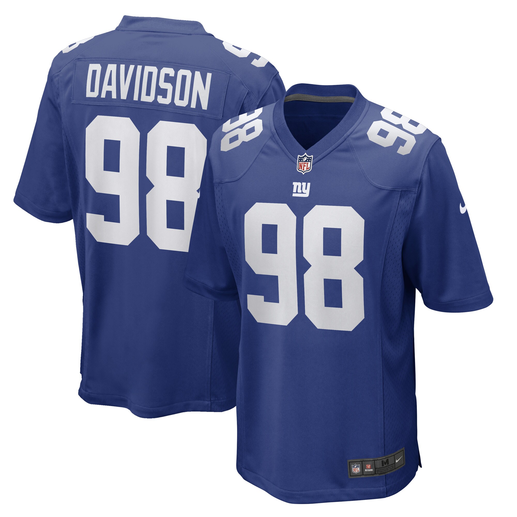 New York Giants D.J. Davidson Royal Game Player NFL Jersey Men's