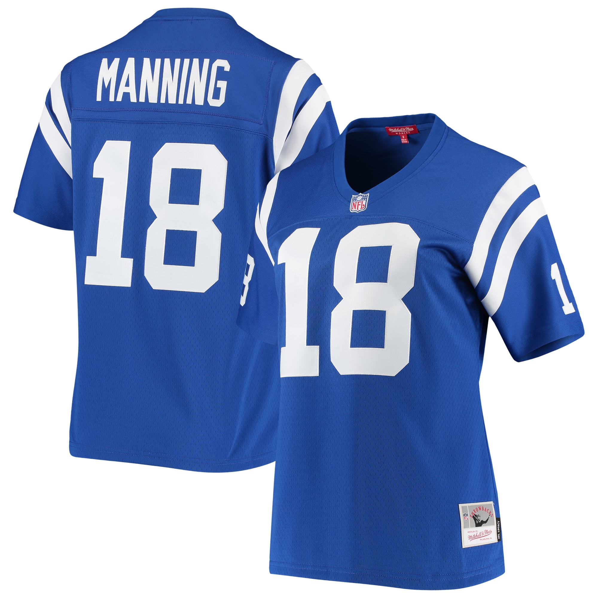 Indianapolis Colts Peyton Manning Mitchell Ness Royal 1998 Legacy NFL Jersey Women's