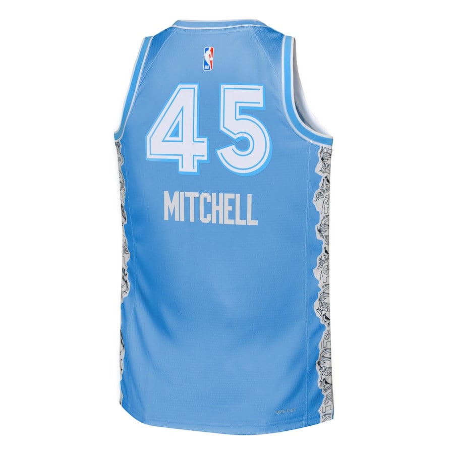 Donovan Mitchell 45 Cleveland Cavaliers 2024/25 Swingman Playe City Edition Light Blue NBA Jersey Youth
