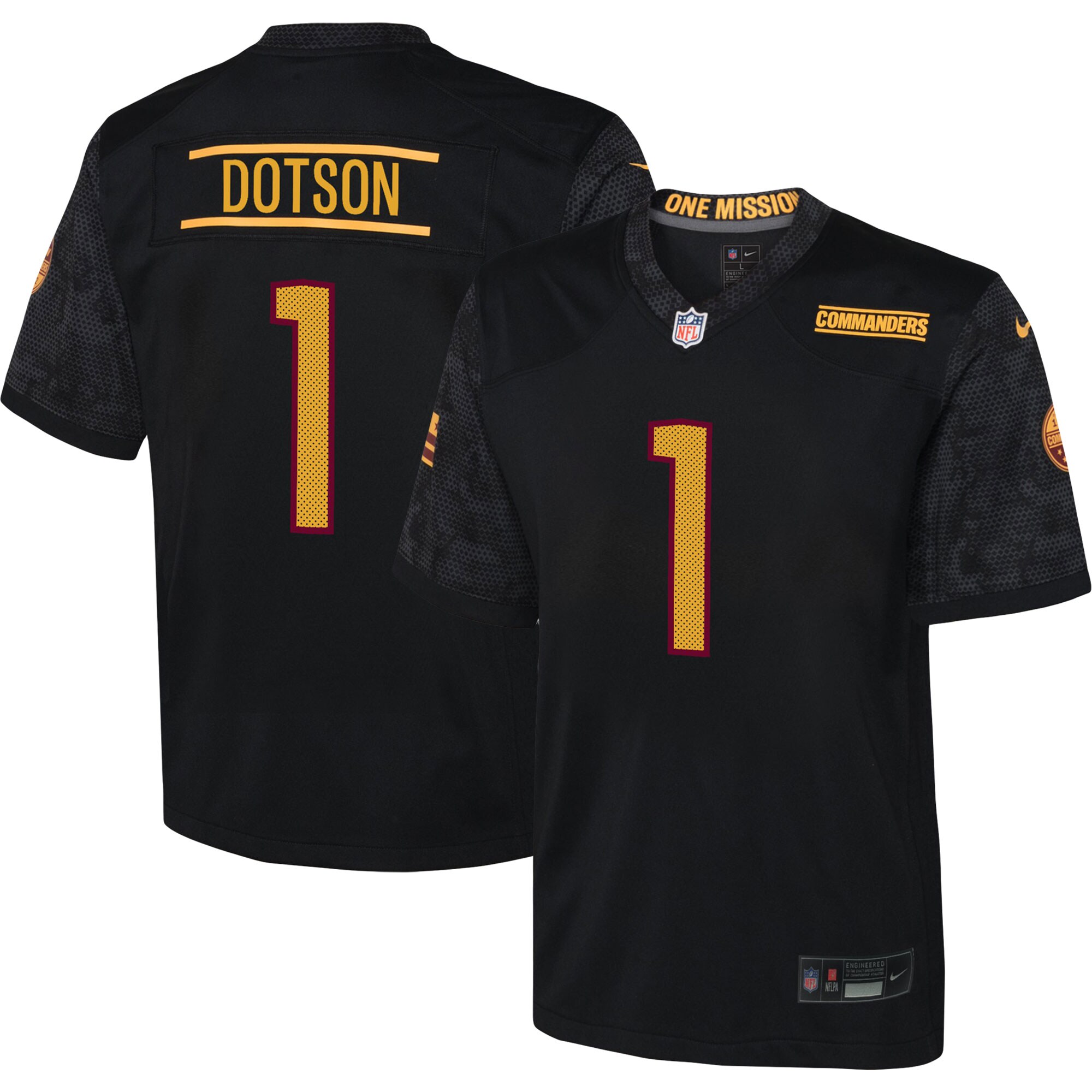 Washington Commanders Jahan Dotson Black Game NFL Jersey Youth