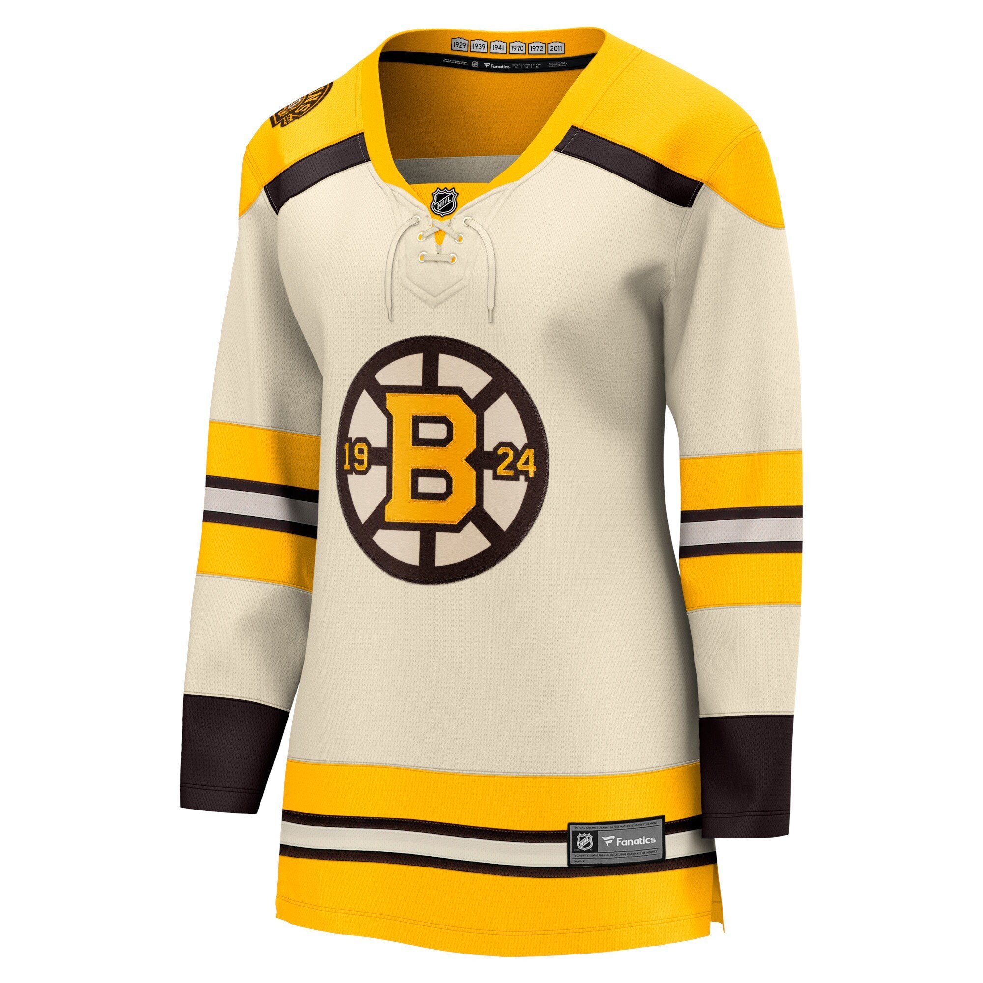Boston Bruins 100th Anniversary Breakaway Women, Cream NHL Jersey Women's