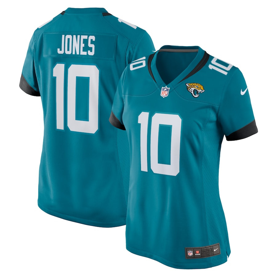 Mac Jones 10 Jacksonville Jaguars Alternate Game Teal NFL Jersey Women's