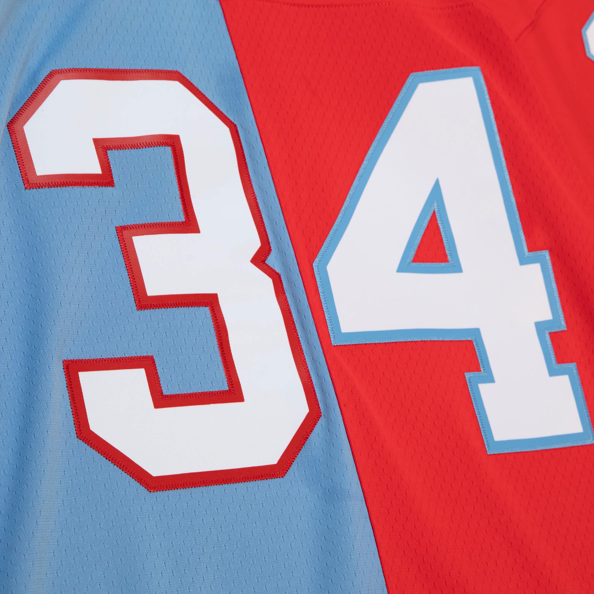 Houston Oilers Earl Campbell Mitchell Ness Light Blue/Red Big Tall Gridiron Classics Split Legacy Retired Player NFL Jersey Men's