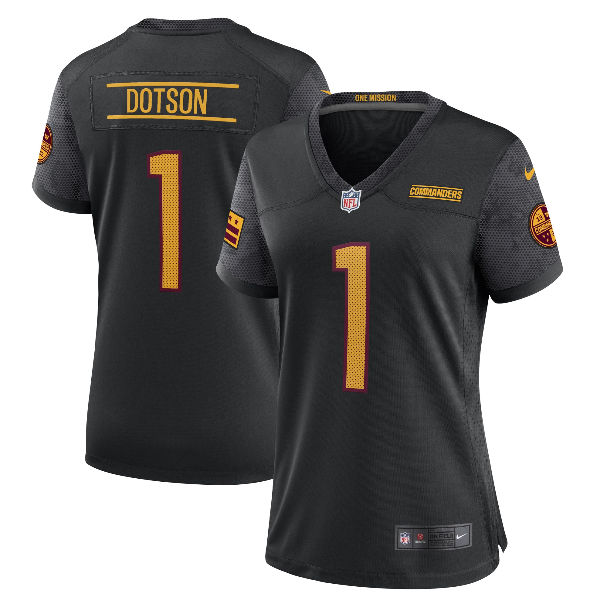 Washington Commanders Jahan Dotson Black Player NFL Jersey Women's