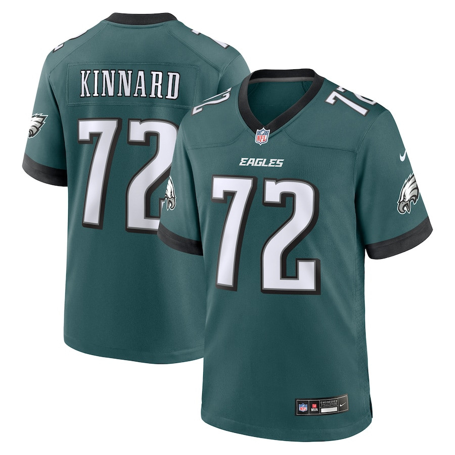 Darian Kinnard 72 Philadelphia Eagles Team Game Midnight Green NFL Jersey Men's