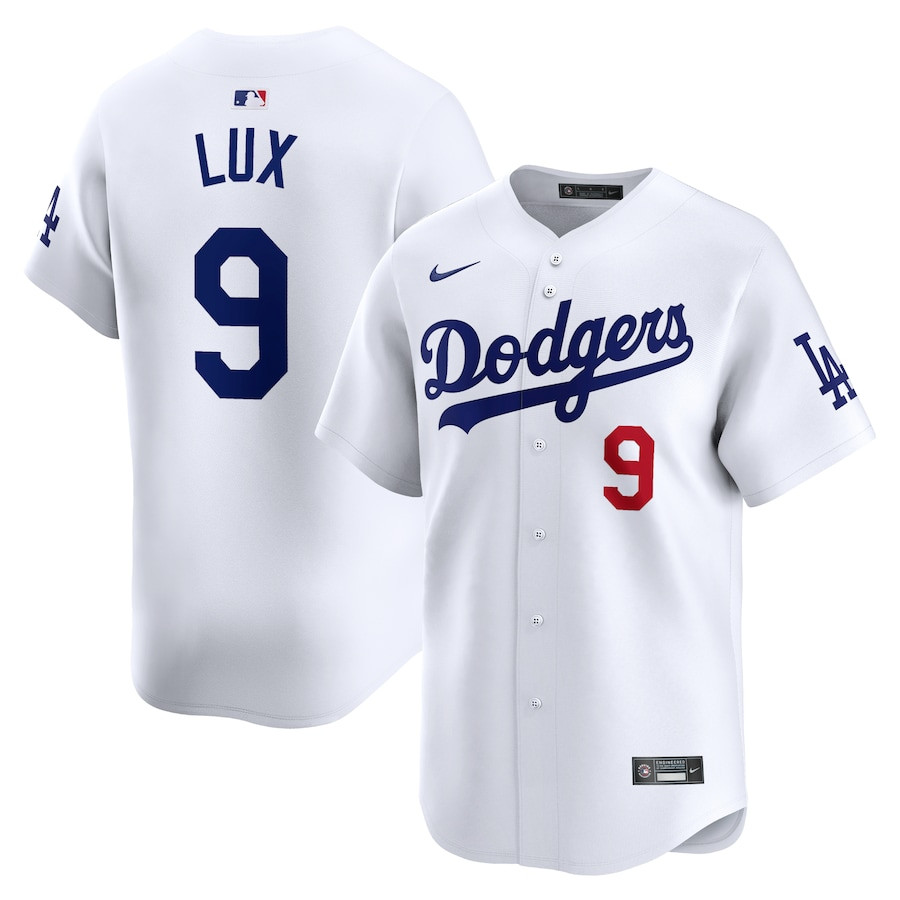 Gavin Lux 9 Los Angeles Dodgers Home Limited Player White MLB Jersey Men's