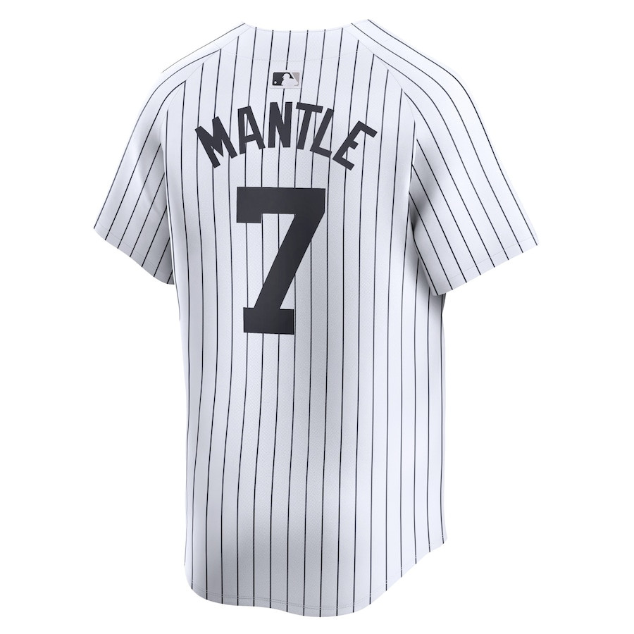 Mickey Mantle 7 New York Yankees Home Limited Player White MLB Jersey Men's