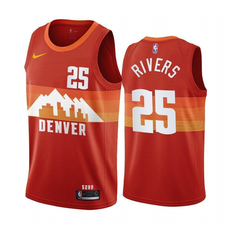 Austin Rivers Denver Nuggets City Edition Orange 25 NBA Jersey Men's