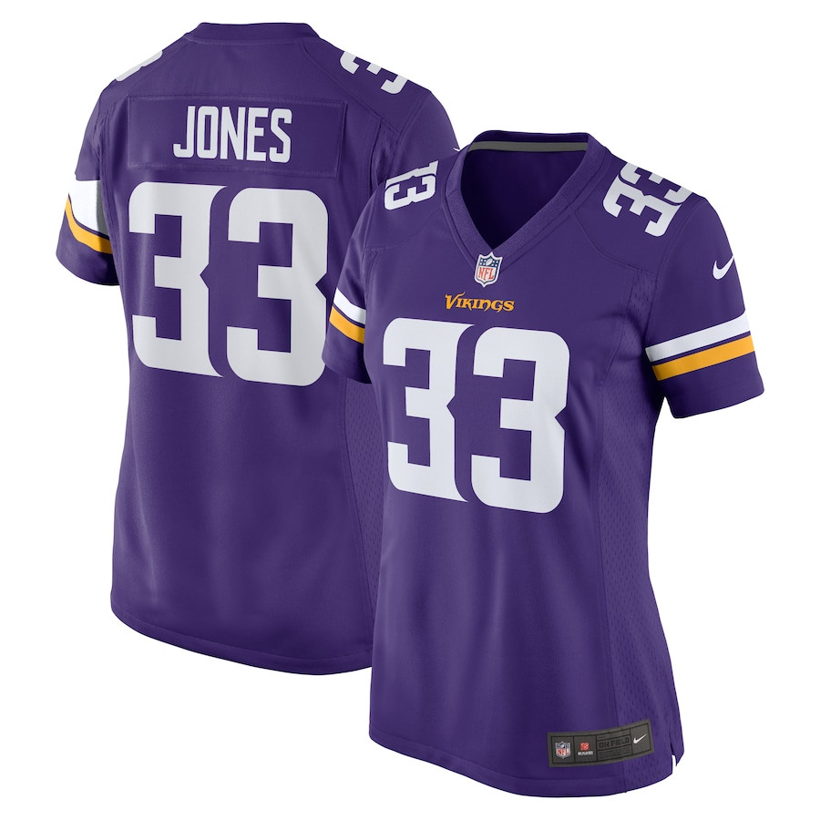 Aaron Jones 33 Minnesota Vikings Game Purple NFL Jersey Women's