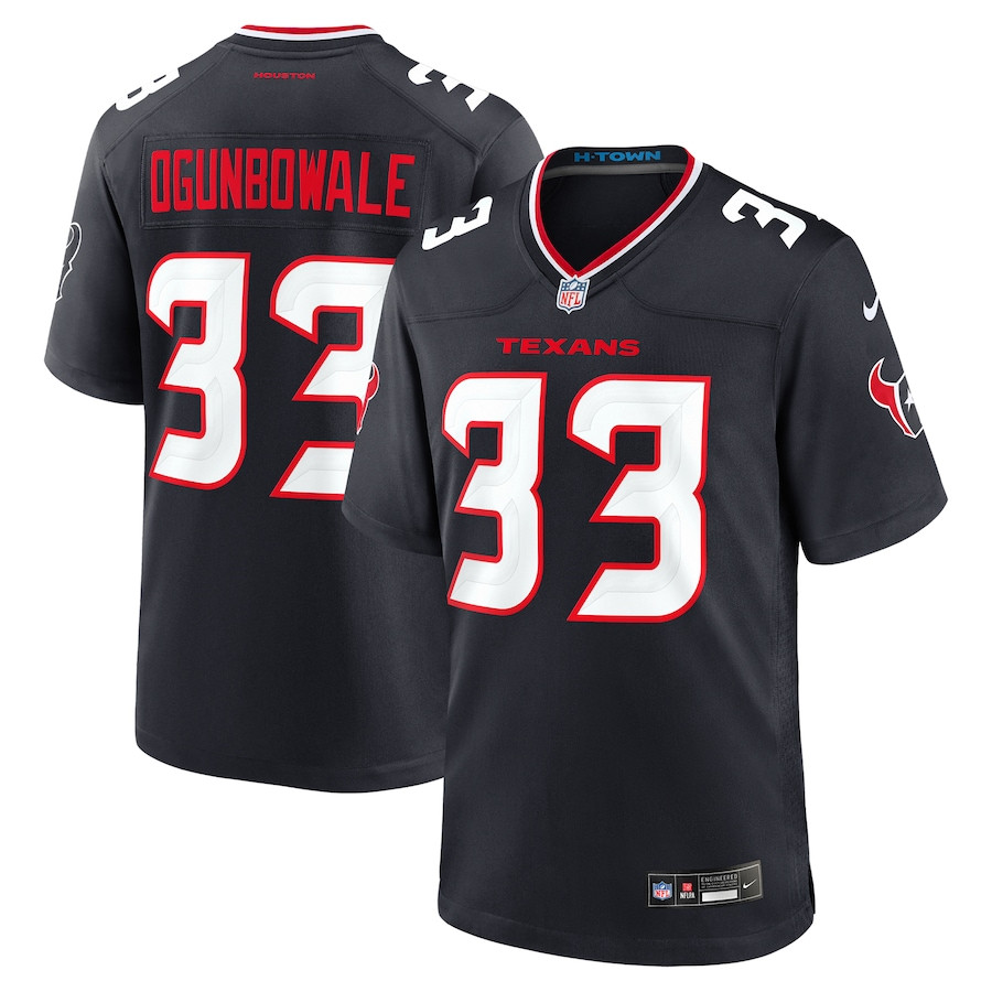 Dare Ogunbowale 33 Houston Texans Team Game Navy NFL Jersey Men's