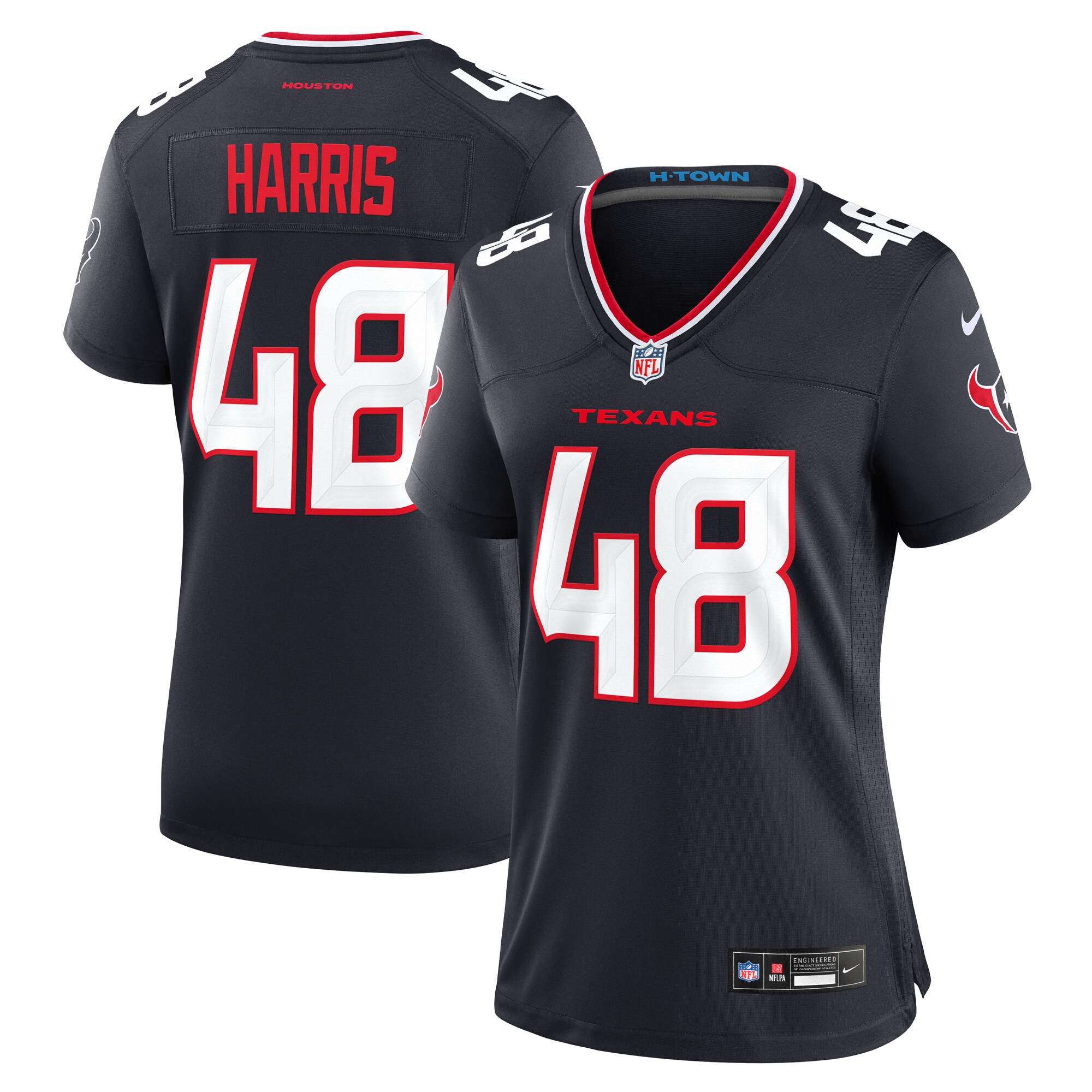 Houston Texans Christian Harris Navy Team Game NFL Jersey Women's