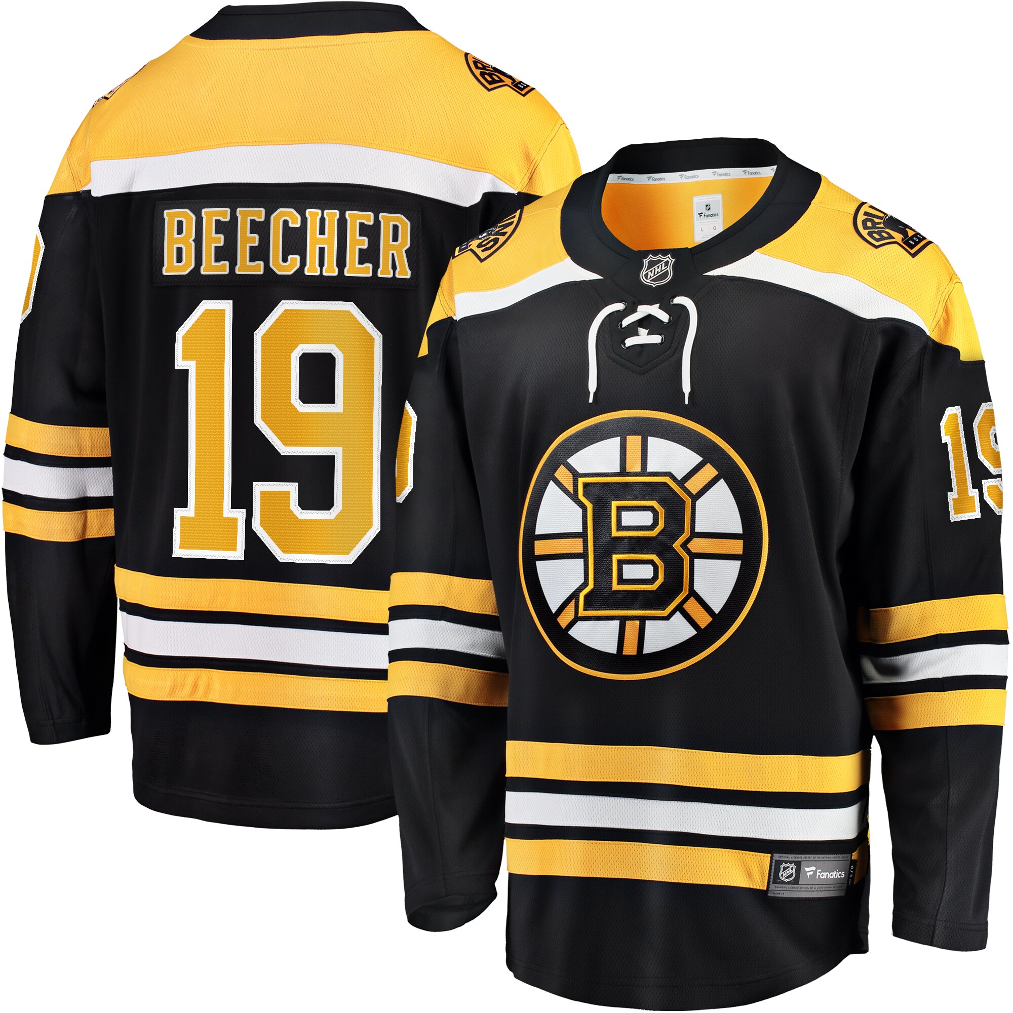 Boston Bruins John Beecher Black Home Premier Breakaway Player NHL Jersey Men's