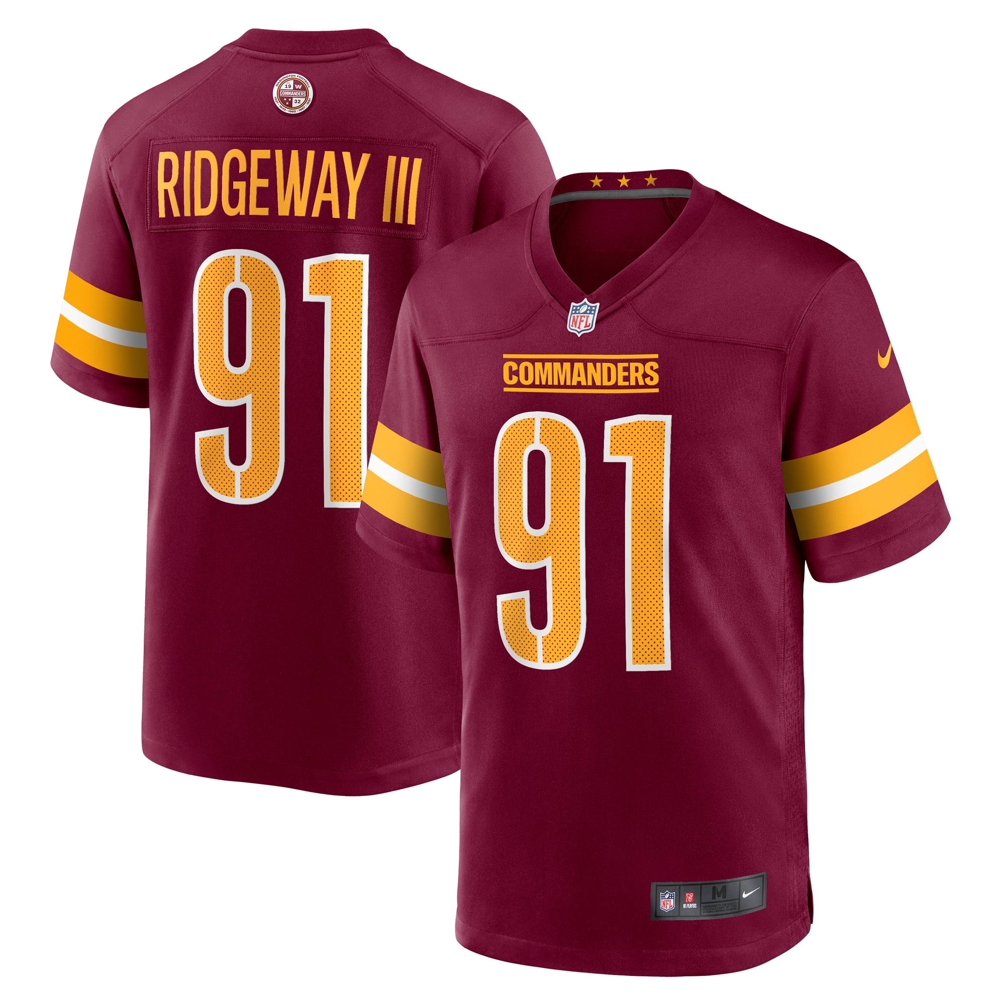 John Ridgeway Washington Commanders Nike  Game Jersey -  Burgundy