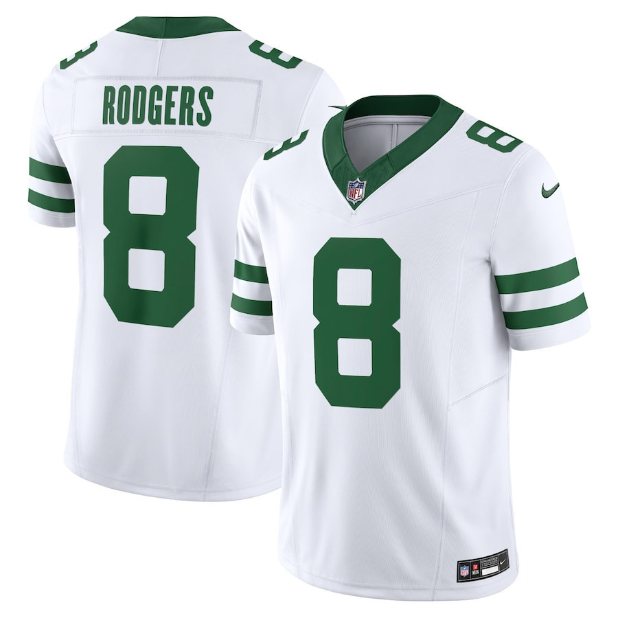 Aaron Rodgers 8 New York Jets Vapor F.U.S.E. Limited Legacy White NFL Jersey Men's