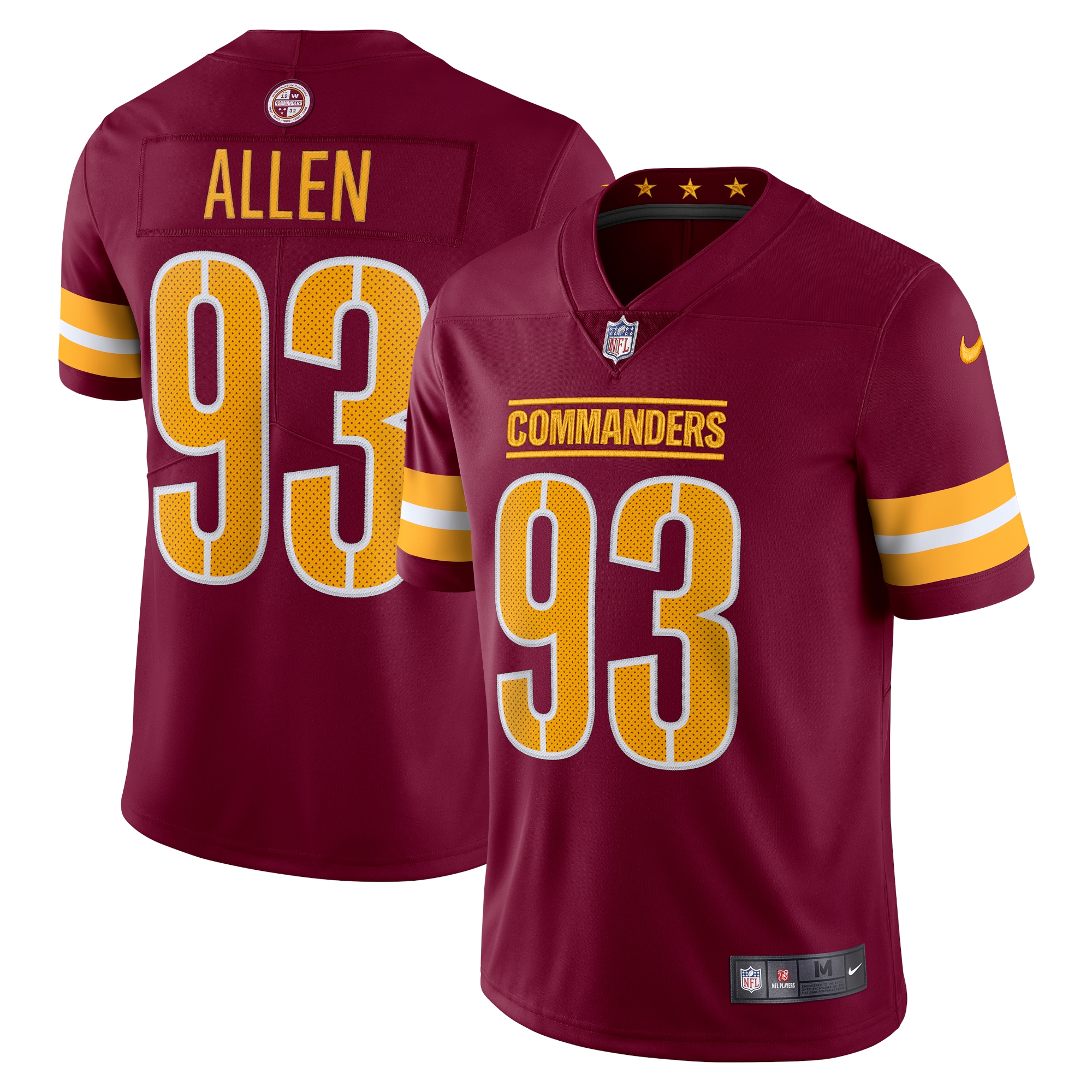 Washington Commanders Jonathan Allen Burgundy Vapor Limited NFL Jersey Men's