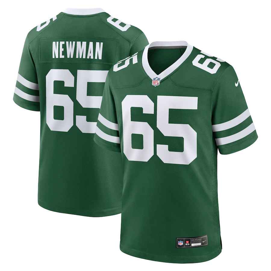 Xavier Newman 65 New York Jets Team Game Legacy Green NFL Jersey Men's