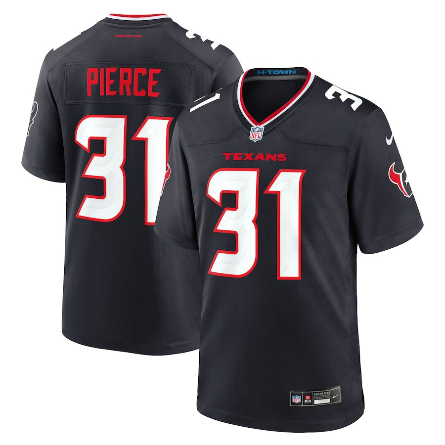 Dameon Pierce 31 Houston Texans Game Navy NFL Jersey Men's