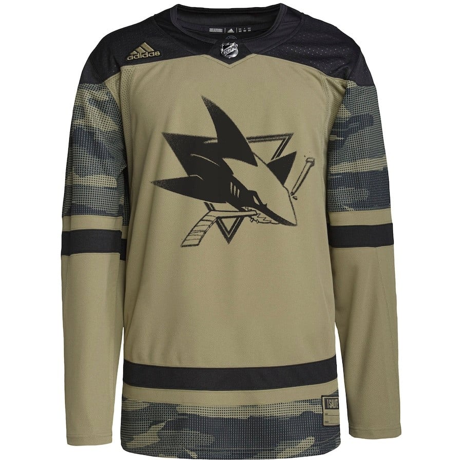 San Jose Sharks Military Appreciation Team Practice Camo NHL Jersey Men's